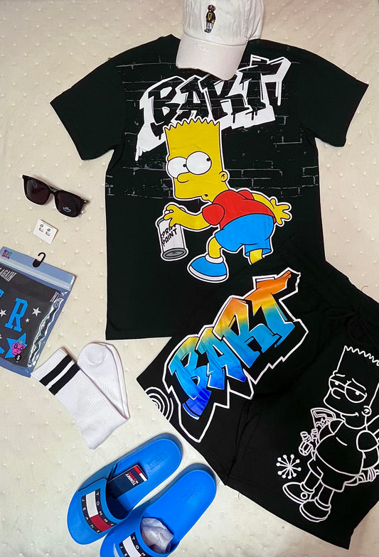 Evil Bart Graphic Shirt & Short Pants Set