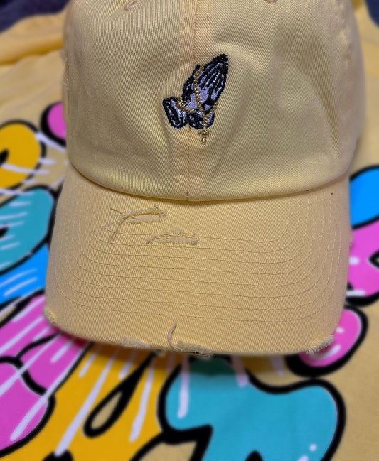 Pray For Me Hat: Yellow